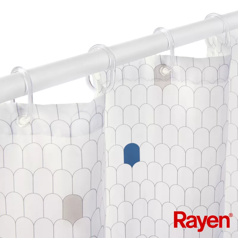 Cortinado de duche RAYEN 180x200cm branco, poliéster