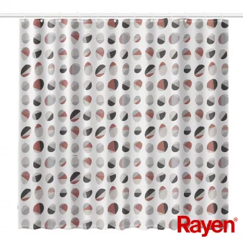 Cortinado de duche RAYEN 180x200cm branco/canelado, PEVA