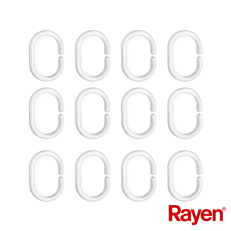 Cortinado de duche RAYEN 180x200cm branco/canelado, PEVA