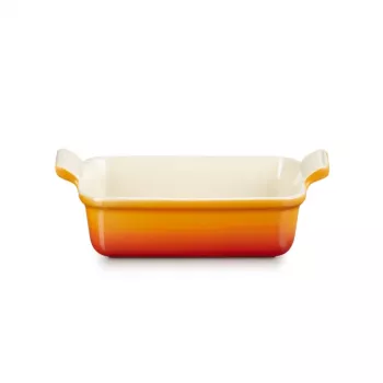 Assadeira retangular LE CREUSET Heritage grés 19x14cm / 1,1L laranja
