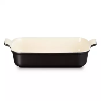 Assadeira retangular Le Creuset Heritage grés 32x24cm / 4L preto