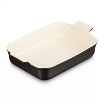 Assadeira retangular Le Creuset Heritage grés 32x24cm / 4L preto