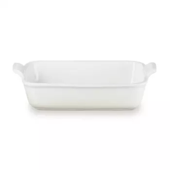 Assadeira retangular Le Creuset Heritage grés 26x19cm / 2,4L branco