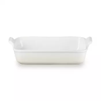 Assadeira retangular Le Creuset Heritage grés 32x24cm / 4L branco