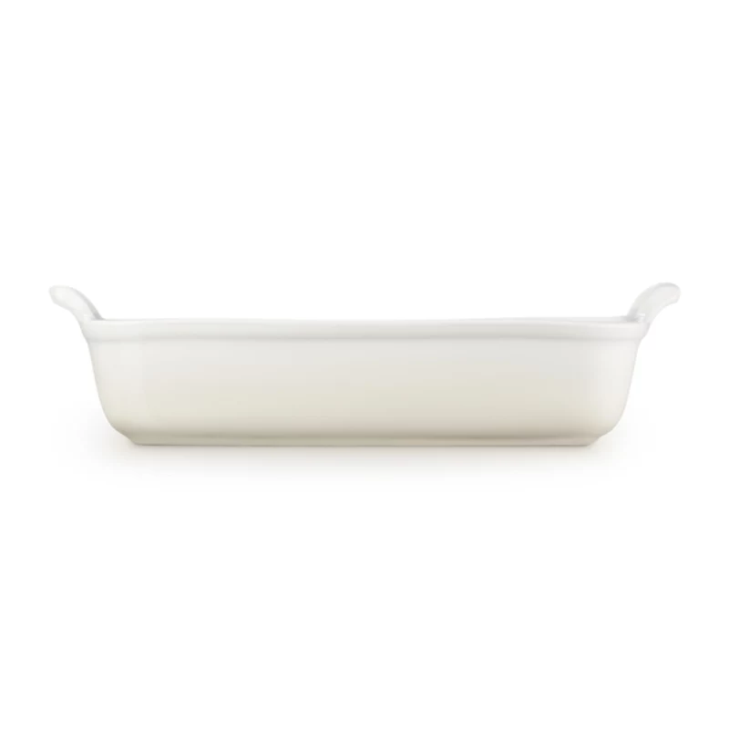 Assadeira retangular Le Creuset Heritage grés 32x24cm / 4L branco