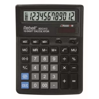 REBELL RE-BDC412 BX calculadora de secretária 12 dígitos alimentação dupla preto
