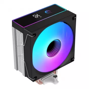 Rampage Octagon B70 dissipador de CPU por ar, 120 mm ARGB, indicador de temperatura, preto