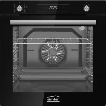 Simfer BI-81608P forno de encastrar pirolítico, 80 l, 10 funções, controlo eletrónico por toque, classe de eficiência energética A, preto