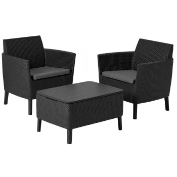 KETER conjunto de mobiliário de jardim Salemo conjunto de varanda cinzento