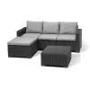 KETER banco de canto de jardim e mesa California Chaise Lounge cinzento