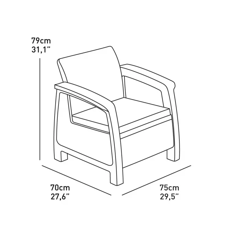 Conjunto de mobiliário de jardim KETER Corfu castanho