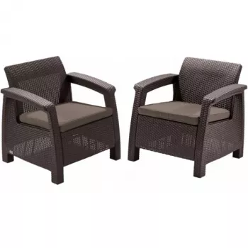 Cadeiras de jardim KETER Corfu Duo castanho