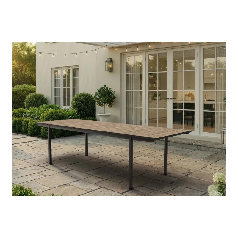 Mesa de jardim extensível KETER Deco Porto Nova extensível 200-280 efeito freixo/preto