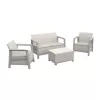 Conjunto de mobiliário de jardim KETER Scandi Linea conjunto de 2 lugares cinzento-seixo/bege-claro