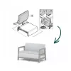 Sofá de jardim de dois lugares KETER Scandi Linea sofá de 2 lugares cinzento-claro/cinzento-aço-escuro