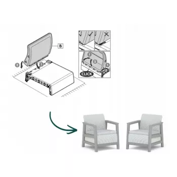 Cadeiras de jardim KETER 2 unid. Scandi Linea cinzento-claro/cinzento-aço-escuro