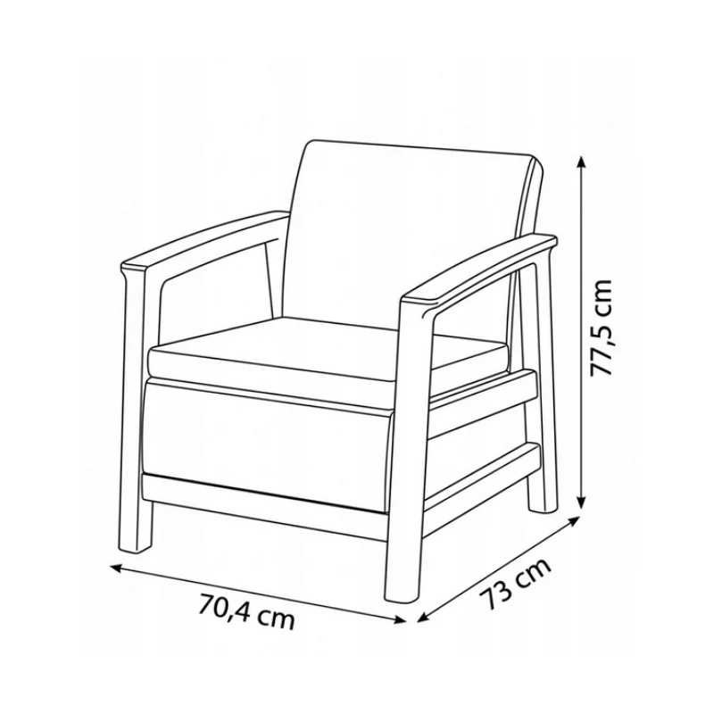 Cadeiras de jardim KETER 2 unid. Scandi Linea cinzento-claro/cinzento-aço-escuro