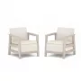 Cadeiras de jardim KETER 2 unid. Scandi Linea cinzento-seixo/bege-claro