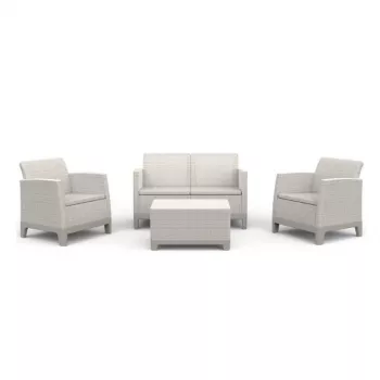 Conjunto de mobiliário de jardim KETER Scandi Forma conjunto de 2 lugares pebble grey/light beige