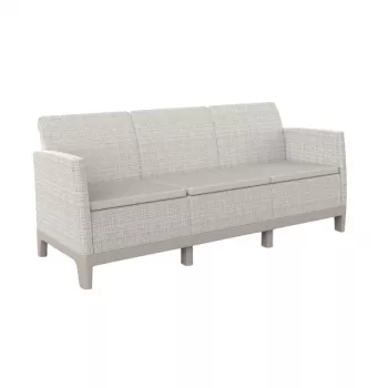 Sofá de jardim de dois lugares KETER Scandi Form sofá de 3 lugares cinzento-seixo/bege-claro