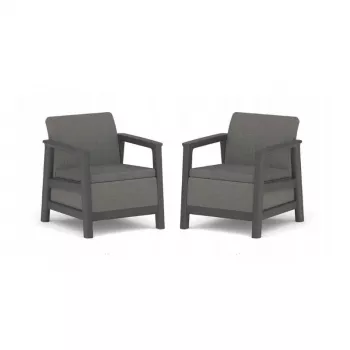 Cadeiras de jardim KETER 2 unid. Scandi Linea cinzento