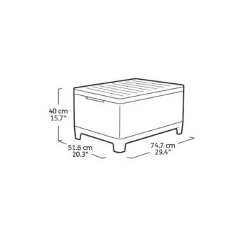 Mesa de jardim/caixa de arrumação KETER Scandi Storage Table cinzento