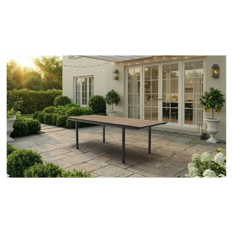 Mesa de jardim extensível KETER Deco Porto Nova extensível 160-240 tom freixo/preto