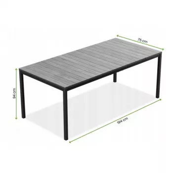 Mesa de jardim KETER Deco Porto Nova 200 efeito freixo/preto
