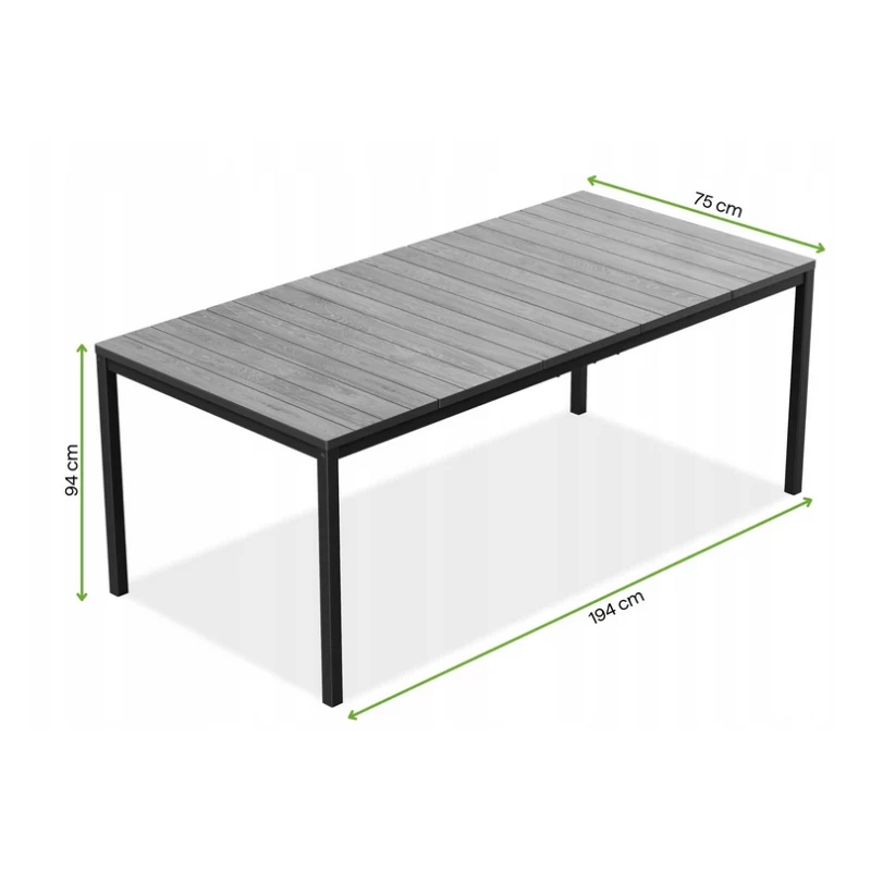 Mesa de jardim KETER Deco Porto Nova 200 efeito freixo/preto