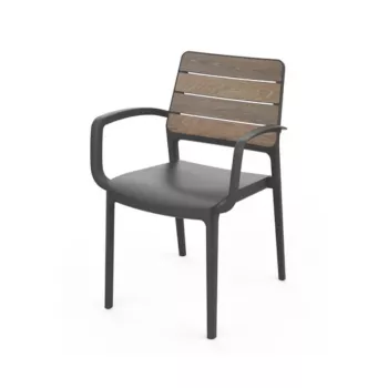 Cadeira de jardim KETER Deco Porto poltrona nogueira/cinzento