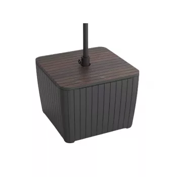 Mesa de apoio com guarda-sol KETER Luzon nogueira/cinzento 29214820939
