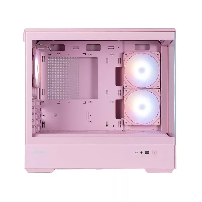 Zalman P30 V2, caixa de PC mATX Mini Tower, 3 ventoinhas ARGB de 120 mm, rosa