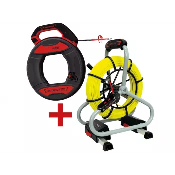 RUNPOTEC 11120 conjunto de guia de fibra de vidro para cabos com cabeça deslizante Runpo 5, 30 m, resistência à tração 130 kg, rosca RTG Ø 6 mm