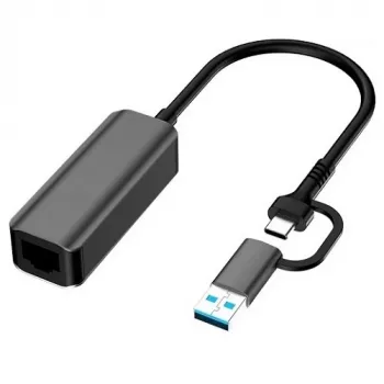 EXTRA DIGITAL adaptador USB 3.0 A/ USB-C - RJ45, 1000Mbps, 0,15m
