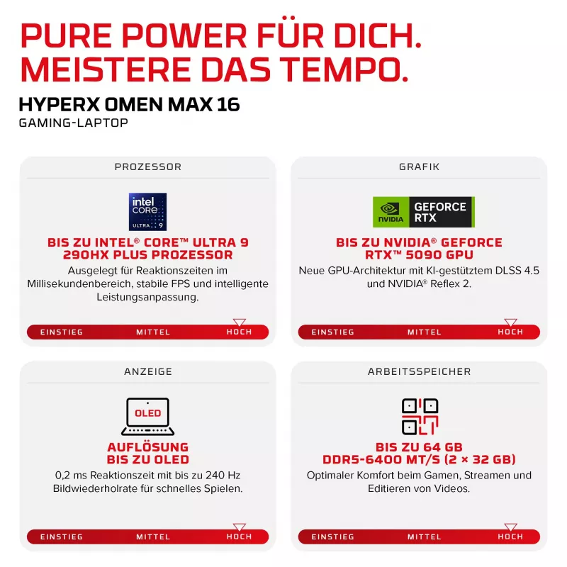 HP HyperX OMEN 16-ah1170ng 16,0 2,5K IPS 240Hz, Intel Core Ultra 7 270HX Plus, 32GB RAM, 1TB SSD, RTX 5070Ti, FreeDOS