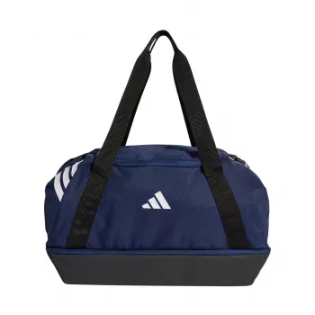 Saco adidas Tiro Duffle Small com compartimento inferior azul-marinho KD4240