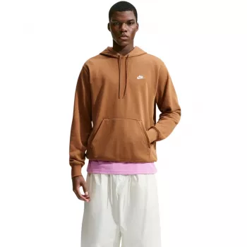 Sweatshirt com capuz Nike Club FT PO de homem castanho-claro FN3866 270 2XL