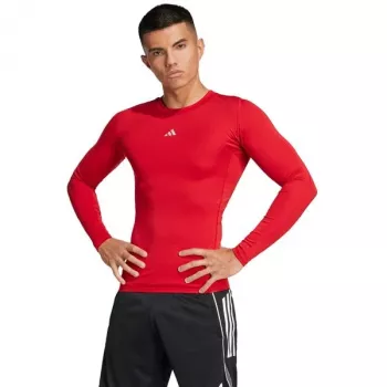 T-shirt de manga comprida de homem adidas Techfit vermelho JP2926 L