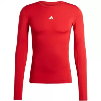 T-shirt de manga comprida de homem adidas Techfit vermelho JP2926 L
