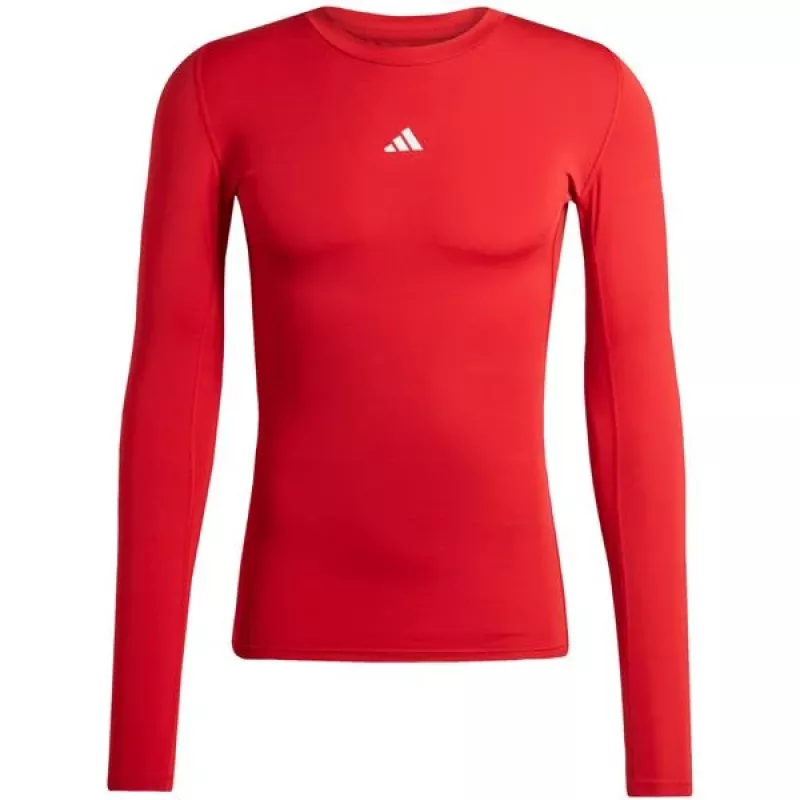 T-shirt de manga comprida de homem adidas Techfit vermelho JP2926 L