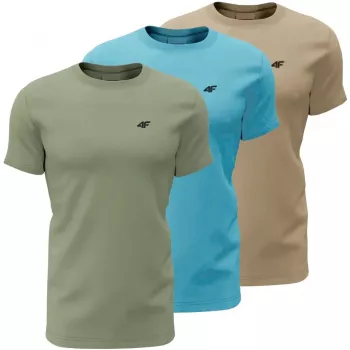 T-shirt homem 4F M4481 pack de 3 verde, azul, bege 4FWSS26TTSHM4481 90S 5XL