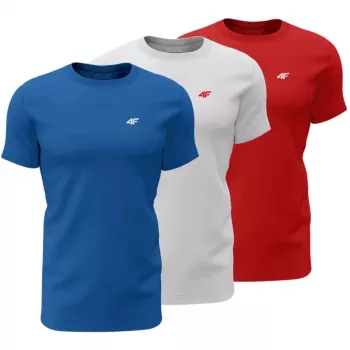 T-shirt homem 4F M4482 pack de 3 azul, branco, vermelho 4FWSS26TTSHM4482 90S XL