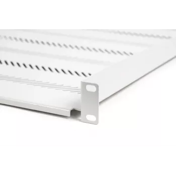 Prateleira de rack fixa 1U DIGITUS TN-19-550-1U-GY, 550 mm de profundidade, cinzento RAL 7035, capacidade de carga 25 kg