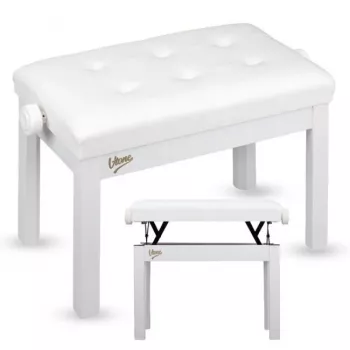 Banco de piano V-TONE PB3 WH banco de teclado branco pele sintética