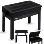 Banco de piano V-TONE PB2 BK para teclado, preto, pele sintética