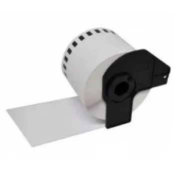 Rolo de etiquetas contínuo compatível Brother DK22212 preto sobre branco 62mm x 15,25m