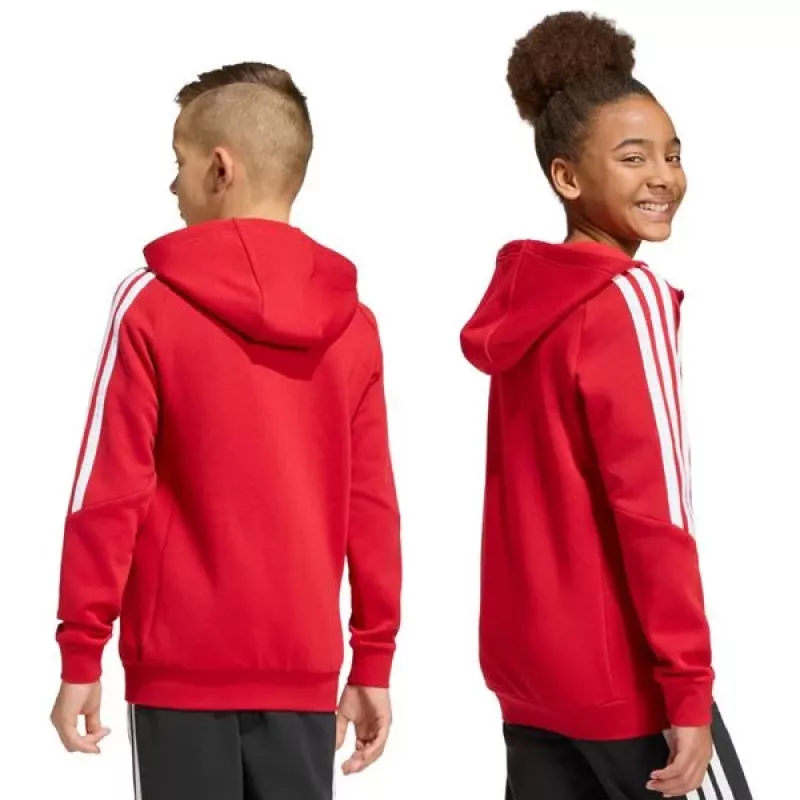 Sweatshirt com capuz criança adidas Tiro 26 League Sweat Full Zip vermelho KF9101 164cm