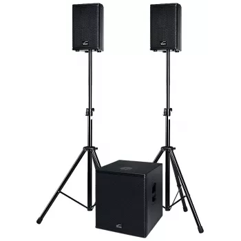 Sistema de PA ativo 2.1 ACT SOL8SISAS Solton ACT SAT 1000W RMS com subwoofer de 15 polegadas e satélites de 8 polegadas
