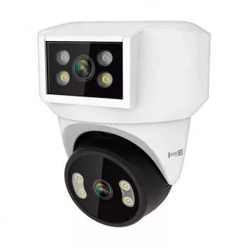 Câmara WiFi KRUGER & MATZ Kruger&Matz Connect C180 2x objetiva PTZ 360° 2K Tuya Smart Life cor à noite áudio IA