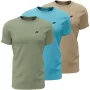 T-shirt 4F homem M4481 pack de 3 verde, azul, bege 4FWSS26TTSHM4481 90S L